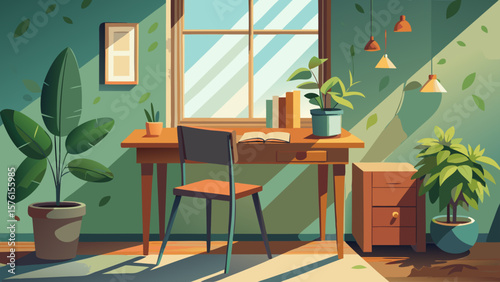 31 study desk near window with soft natural ligh