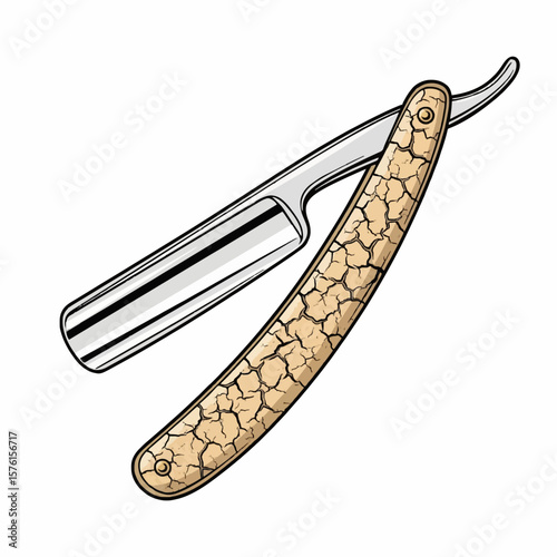 barbershop razor with vector art design