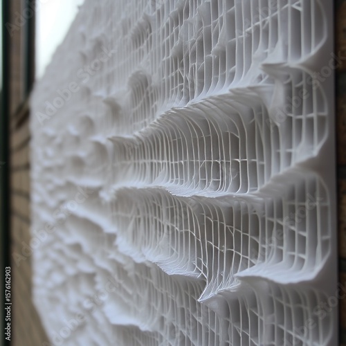 White Paper Grid with Undulating Wave Pattern