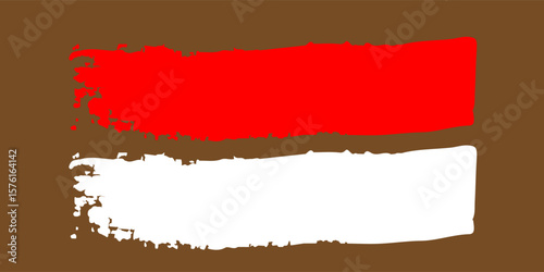 INDONESIA colorful brush strokes painted national country flag icon. Painted texture.