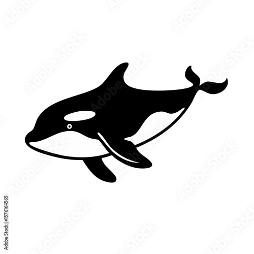 Orca Black Glyph Icon (Color Changes Available in SVG)