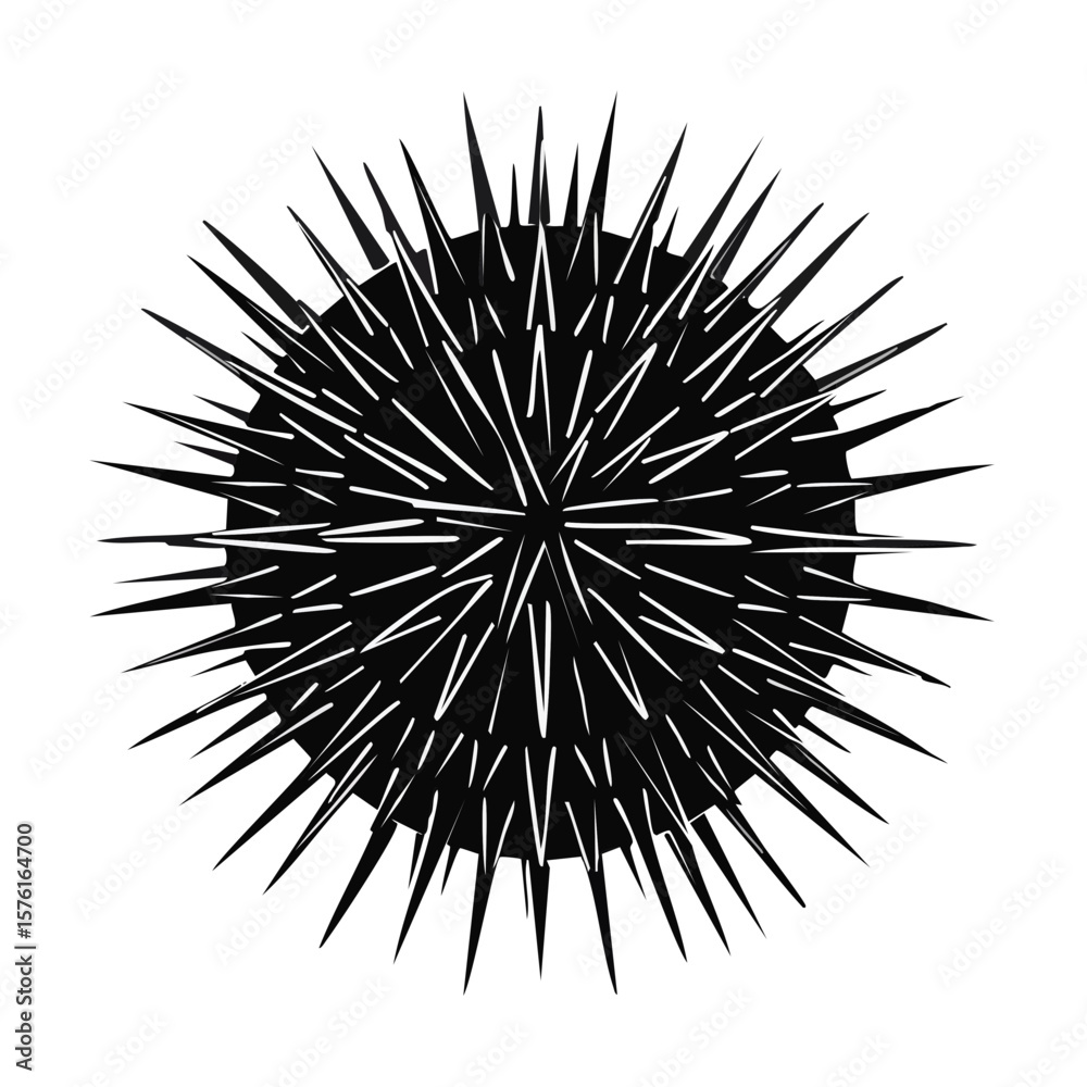 Obraz premium Sea Urchin Black Glyph Icon (Color Changes Available in SVG)