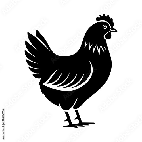 Chicken Black Glyph Icon