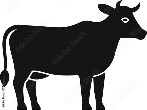 cow  black silhouette vector,cow  icon vector styel