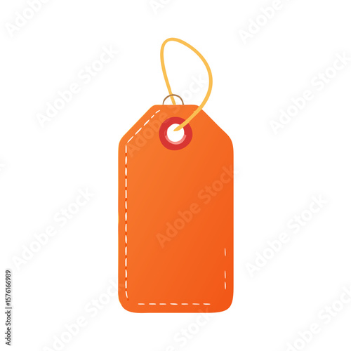 Orange price tag vector graphic for retail sales and product marketing design