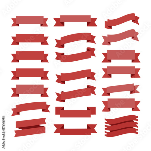 Download red banner vector set collection for graphic design and decoration use