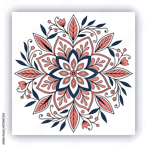 Elegant Black and White Mandala Patterns Illustration, A set of beautifully intricate black and white mandala patterns featuring symmetrical floral and geometric designs. Ideal for coloring pages, med