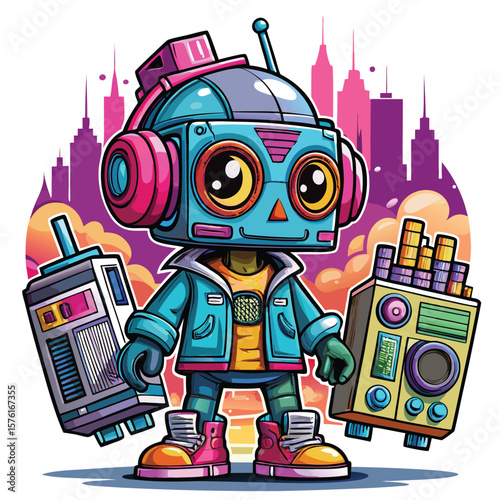 Owl in Bomber Jacket with Cityscape Eyes T Shirt Design