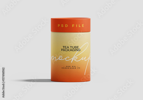Paper Tube Tea Packaging Mockup