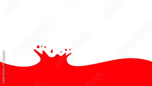 Red Liquid Splash on Clean White Background. Bold abstract illustration of a red liquid splash on a smooth white background.