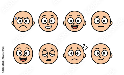 Diverse classroom emotions illustrated through expressive faces in education setting