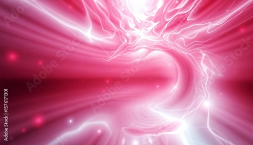 Interdimensional quantum ripples, pearlescent white and event horizon red, 8K hyperspace conceptual art