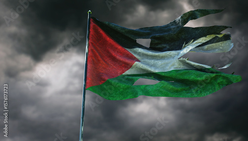 Tableau sur toile Flag of Palestine, State Flag of the Palestinian People