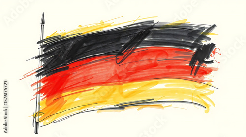 german flag on black background