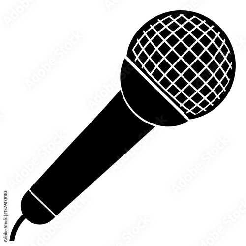 Classic handheld microphone silhouette audio sound