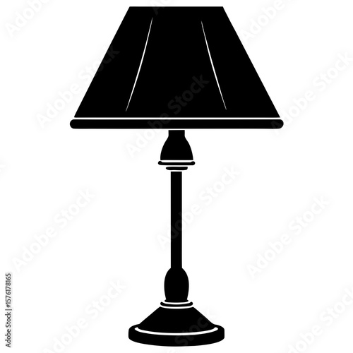 Classic table lamp silhouette black white