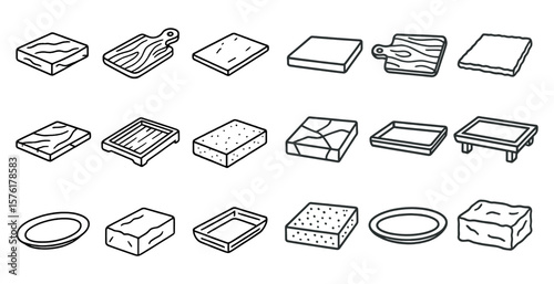 Collection of various shapes and sizes of plates and bowls. The shapes are all different and the sizes vary as well
