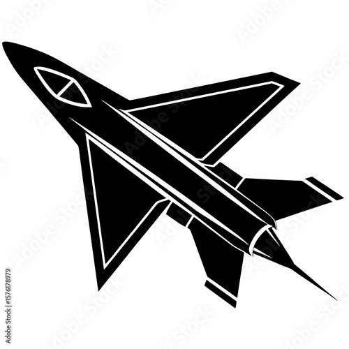Sleek jet airplane with swept back wings aircraft aviation