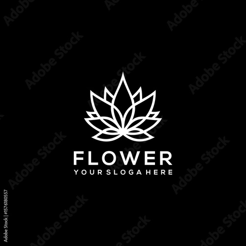 Abstract lotus logo design luxury	