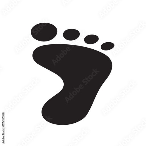Black vector silhouette of human footprints on a white background