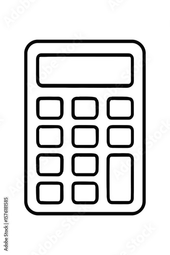 Calculator Device Math Icon Vector - Simple Calculation Tool Graphic