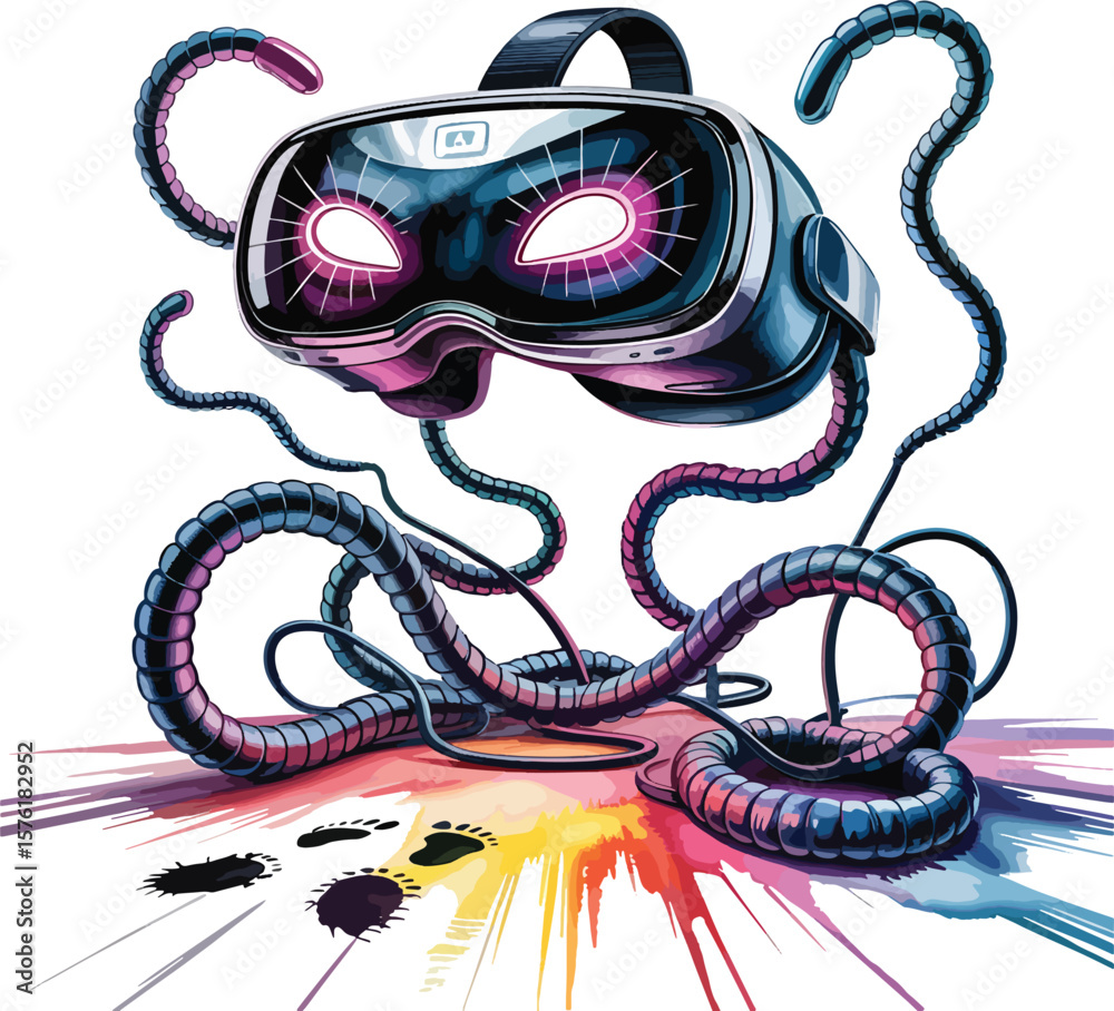 Obraz premium VR glass water color illustration premium quality