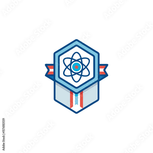 Medal with Molecule Atom Science Concept
