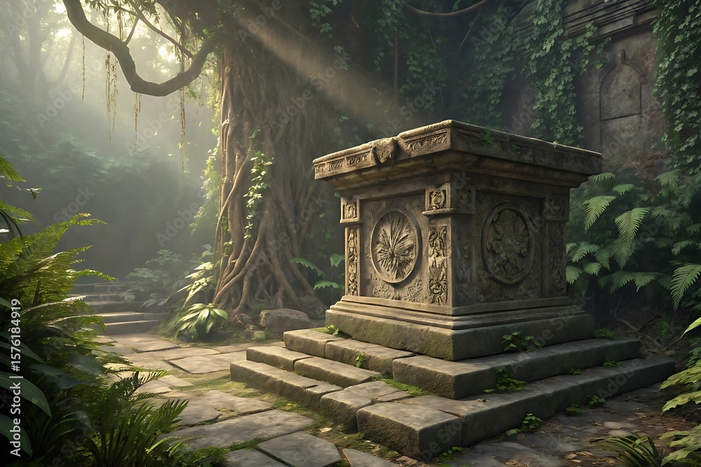 Obraz premium Free photo podium, natural pedestal stage, product showcase background.