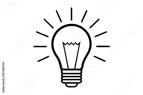 Light bulb idea innovation solution creativity silhouette vector illustration
