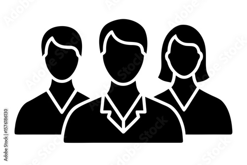 Teamwork professional business people group silhouette vector illustration