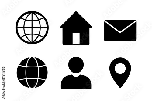 Contact communication web internet media glyph silhouette vector illustration