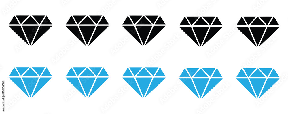 Diamond icon collection. Different diamond shapes. Diamond icon set in flat style. Gem icons. Gemstone icon set.Diamond gemstone vector icon design illustration Diamond icon collection. Different diamond shapes. Diamond icon set in flat style. Gem icons. Gemstone icon set.Diamond gemstone vector icon design illustration