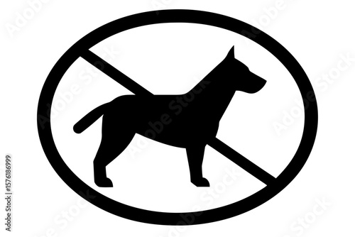 No dogs prohibition restriction sign symbol silhouette vector illustration