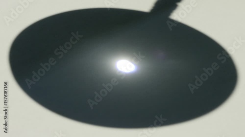 Burning a hole with a magnifying glass and the sun.
Sun focussed on a piece of paper burns a hole.