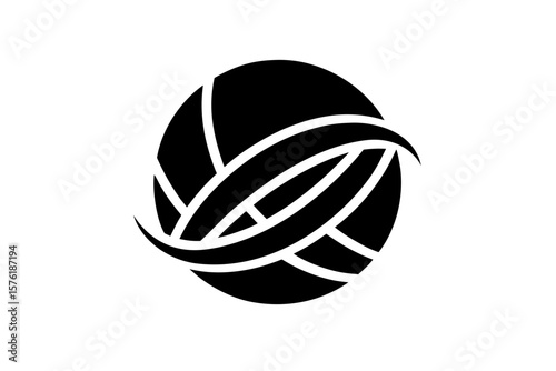 Abstract elliptical emblem decorative shape silhouette vector illustration