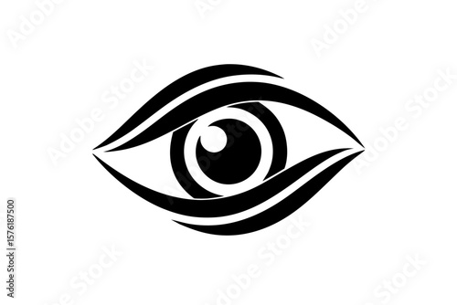 Eye vision look graphic design element shape silhouette vector illustration