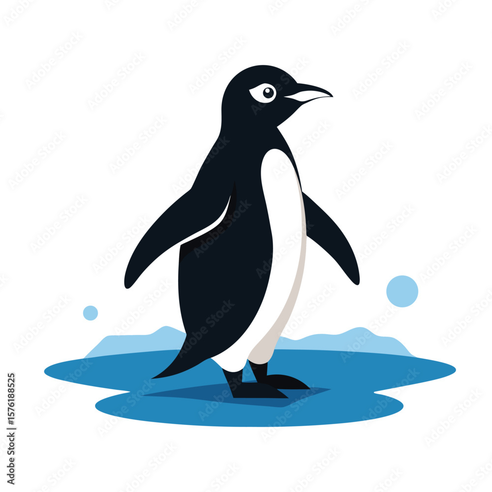 Obraz premium Penguin Silhouette Vector Icon