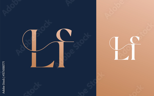Initial letter LF FL logo design vector illustration for couple, wedding, and business