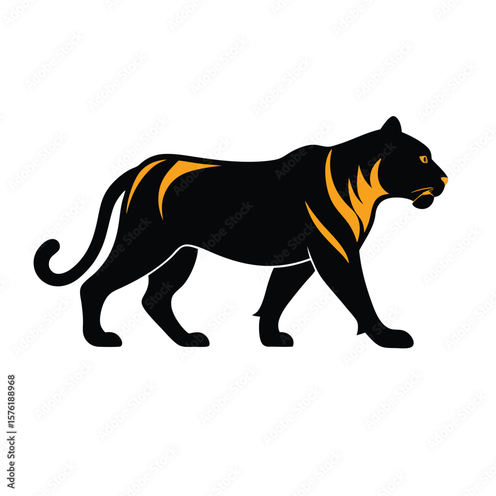 Obraz premium Tiger Silhouette Vector Icon