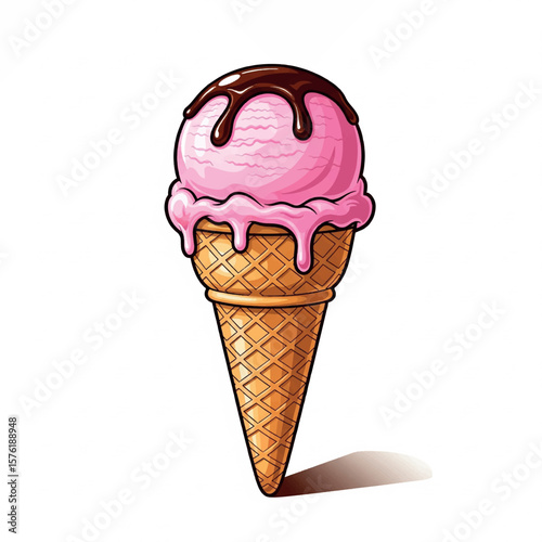 sweet, dessert, food, strawberry, summer, cold, isolated, snack, fruit, pink, chocolate, wafer, cream, frozen, vanilla, white, waffle, cone, ice, delicious, product, scoop, sugar, tasty, flavor, milk,