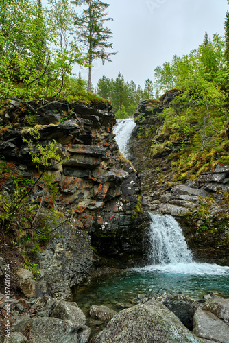 waterfall on a mountain river