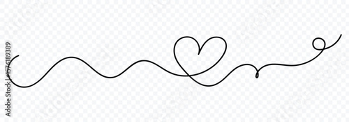 One line love vector.. Heart icon drawn with one line. Minimal continuous hand drawn love symbol. Vector illustration.