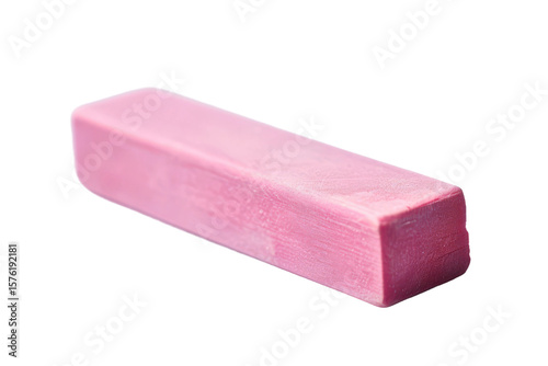 Single rubber eraser close-up on a transparent background display