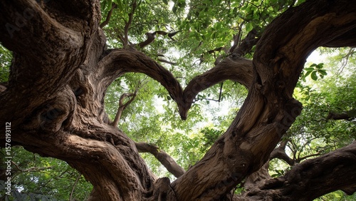 Tree Branches Connecting Hearts as a Symbol of Deep Emotional Bonds