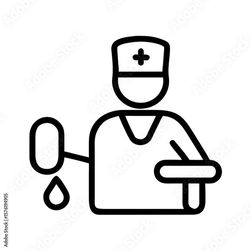 Medical healthcare line icon set. Vector pictograms of stethoscope, thermometer, syringe, pill, medicine, emergency, cross, heart, blood test, ambulance, bed, telehealth