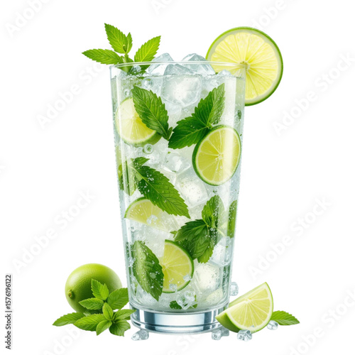 Refreshing Mojito Cocktail with Lime and Mint