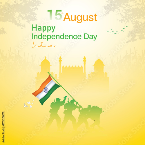 India Happy Independence Day greeting card social media post design