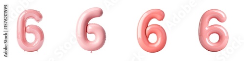 3d pink plastic bubble number 6 in y2k style isolated on a white background. Render of 3d cartoon balloon liquid figure with neon plastic effect, trendy 90s style. 3d vector modern typograp 94034136 1