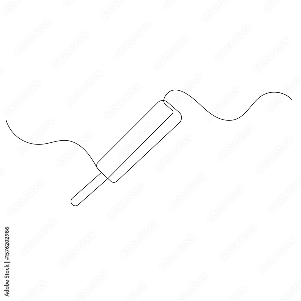 Obraz premium cricket bat single line art drawing bat outline vector icon 