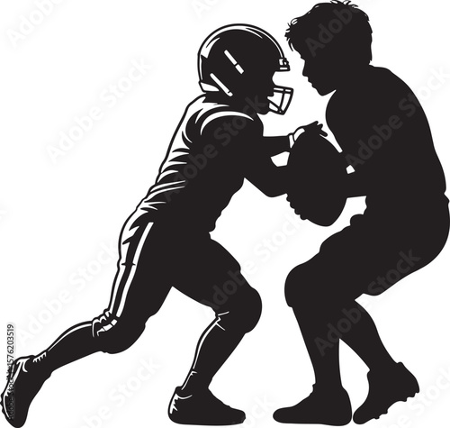 American Football Players Action Sports Silhouette